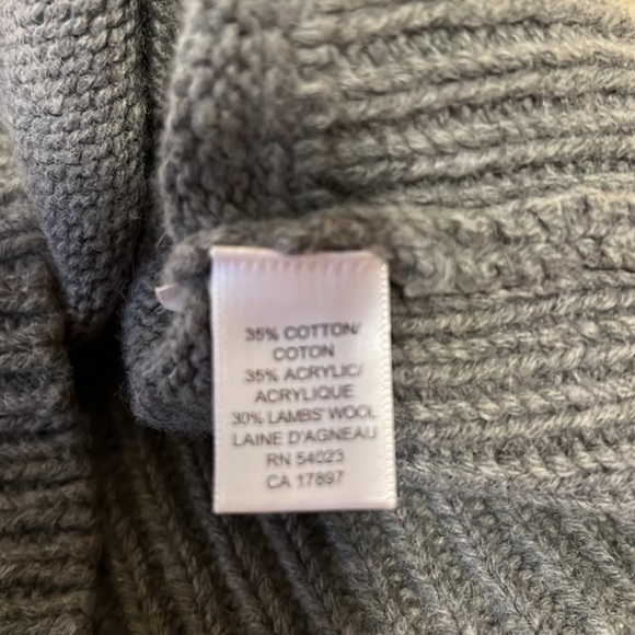 Vintage PRIZE Small Gray Cowl Neck Long Sleeve Y2K Plunging Neckline Sweater - Picture 13 of 14